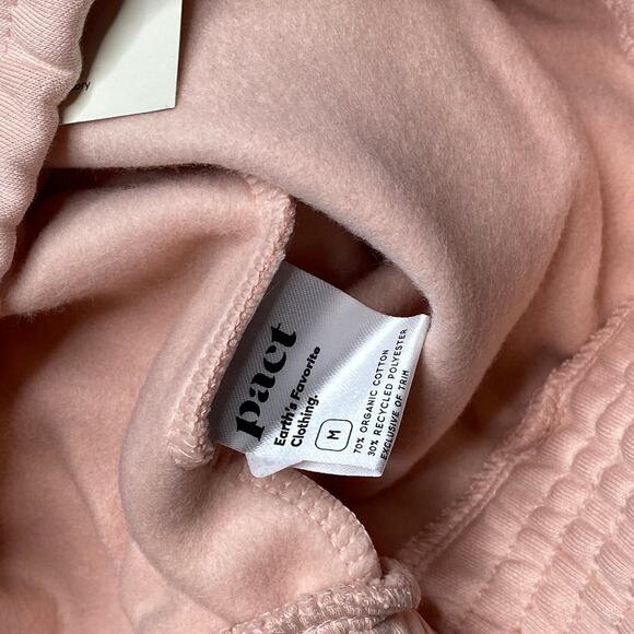 PACT Posey Fleece Sweatpant Straight Leg Pink Medium Cotton Blend Lounge Comfy - Picture 9 of 9